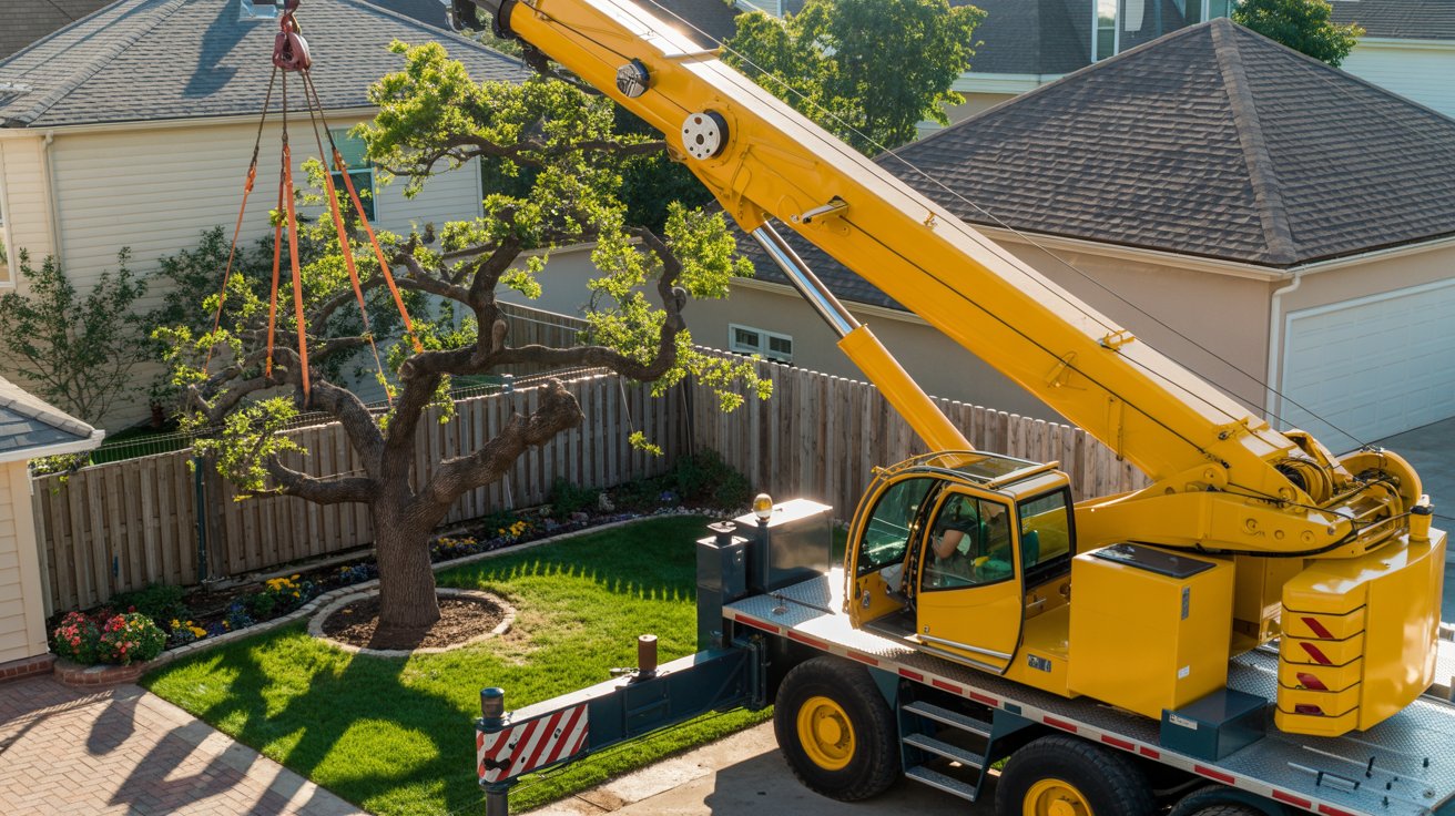 Crane Space Needed to Remove a Backyard Tree: Guide